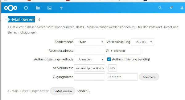 nextcloud-E-Mail-Server-t-online