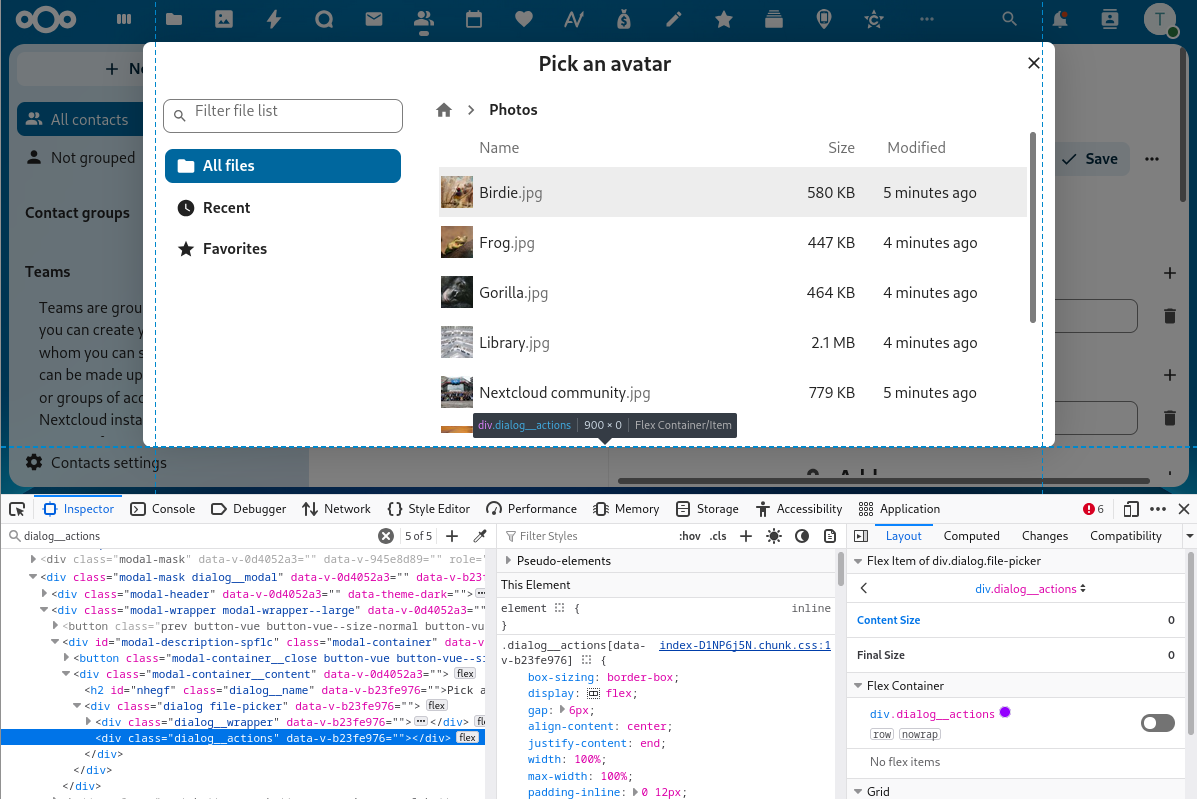 Missing button on file picker - ℹ️ Support - Nextcloud community