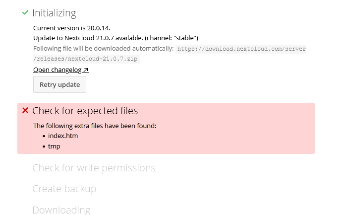 updateproblem_Nextcloud